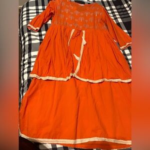 Orange dress with sleeves size XL